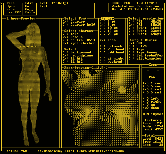 ASCII Poser UI